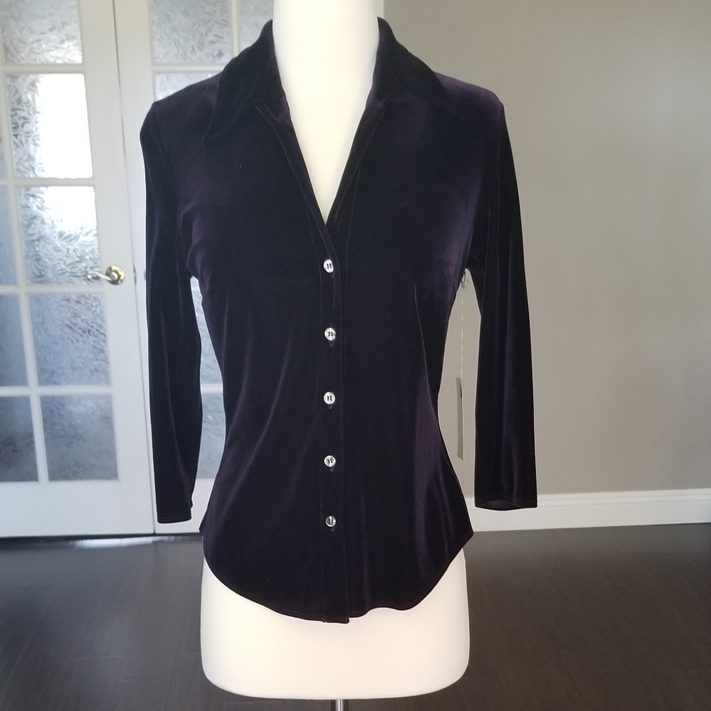 Laundry by Shelli Segal velvet shirt S